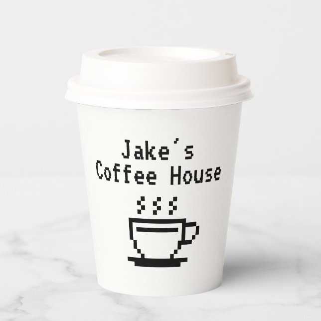 Individuelle Name Coffee Shop Logo-Papier Getränke Pappbecher (Vorderseite)