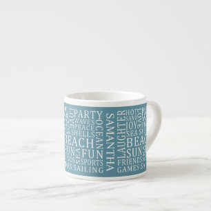 Individuelle Name & Color Beach House Becher Espressotasse