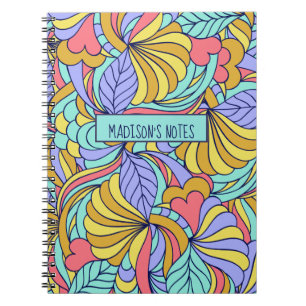 Individuelle Name Colorful Doodles Notebook Notizblock