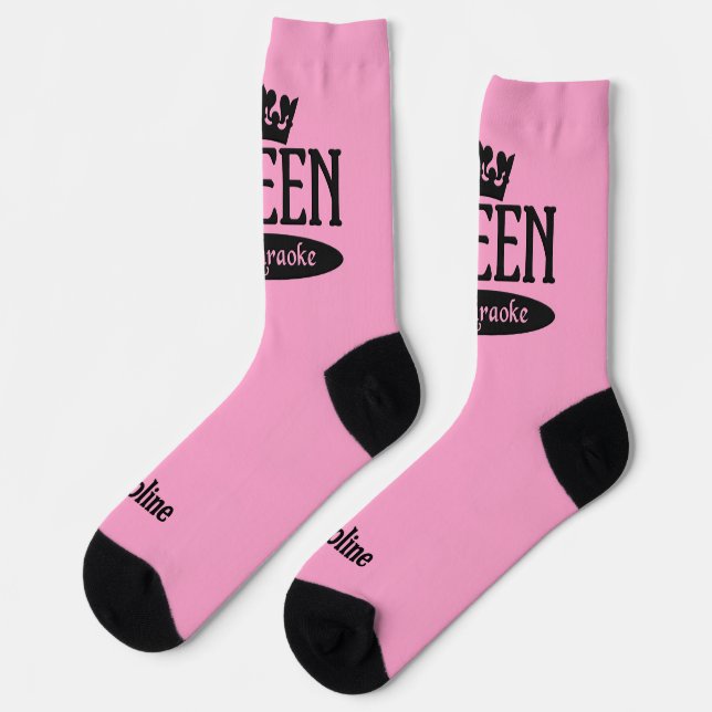 Individuelle Name & Colour Queen von Karaoke Socken (Linkes Detail)