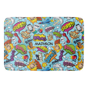 Individuelle Name Comic Muster Badematte