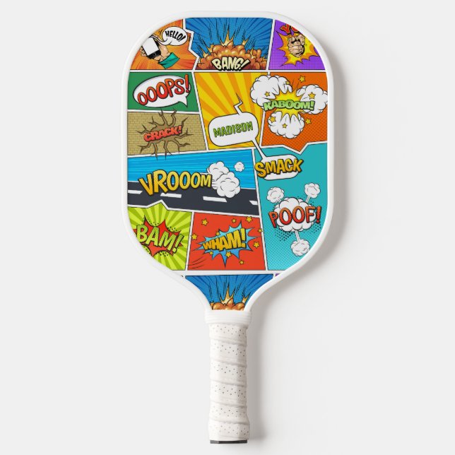 Individuelle Name Comic Pickleball Schläger (Vorderseite)