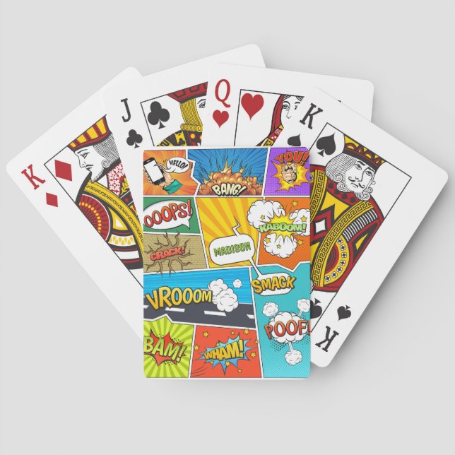 Individuelle Name Comic Spielkarten (Rückseite)
