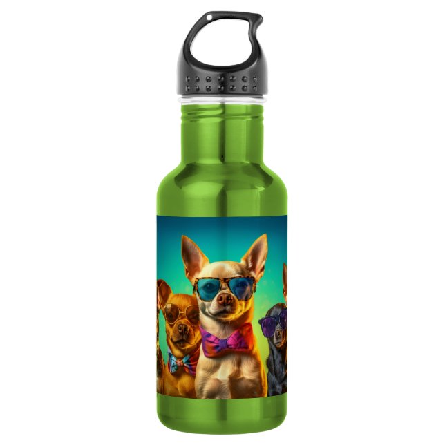 Individuelle Name Cool Hunde Edelstahlflasche (Vorderseite)