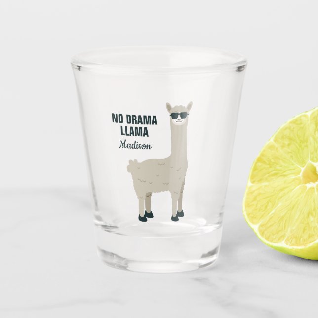 Individuelle Name Cool Llama-Schaufenster Schnapsglas (Vorderseite)