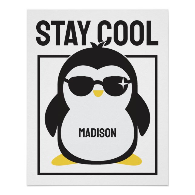 Individuelle Name cool Pinguin Poster (Vorderseite)