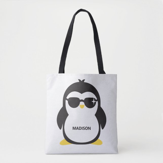 individuelle Name cool Pinguin Tasche (Vorderseite)