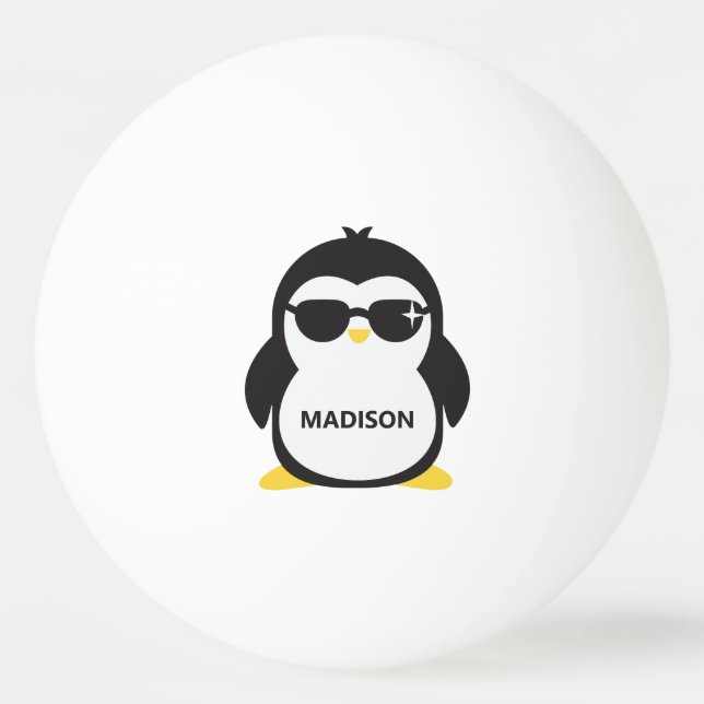 individuelle Name cool Pinguin Tischtennisball (Vorderseite)