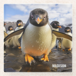 Individuelle Name Cool Pinguine Glasuntersetzer