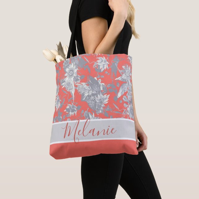 Individuelle Name Coral Pink Passion Blume Tasche (Von Nahem)