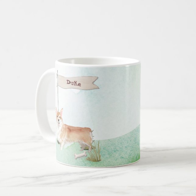 Individuelle Name Corgi Pet Dog Kaffeetasse (Vorderseite Links)