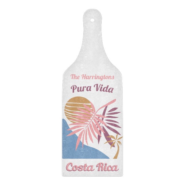 Individuelle Name Costa Rica Motto Pura Vida Schneidebrett (Vorderseite)
