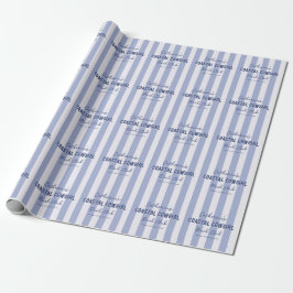 Individuelle Name Cowgirl Blue White Stripes Geschenkpapier