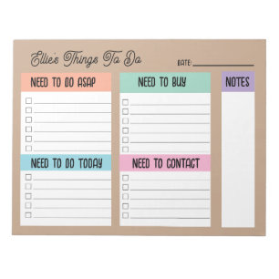 Individuelle Name Coworker Gift Karo List Notizblock