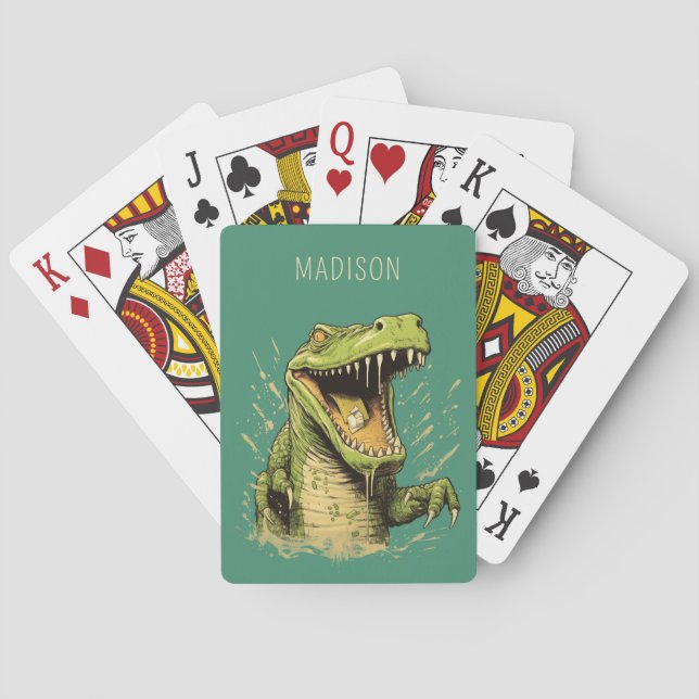 Individuelle Name Crocodile Spielkarten (Rückseite)
