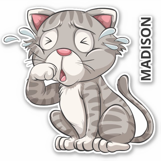 Individuelle Name Cruise Cat Aufkleber (Vorderseite)