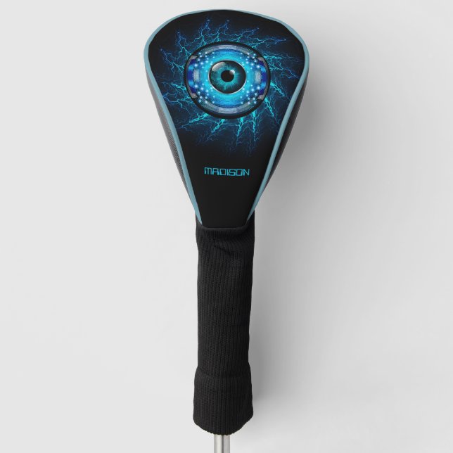 Individuelle Name Cyber Circuit Eye Golf Headcover (Vorderseite)