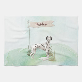 Individuelle Name Dalmatiner Haustier Hund Geschirrtuch