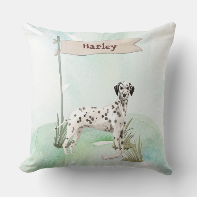 Individuelle Name Dalmatiner Haustier Hund Kissen (Vorderseite)