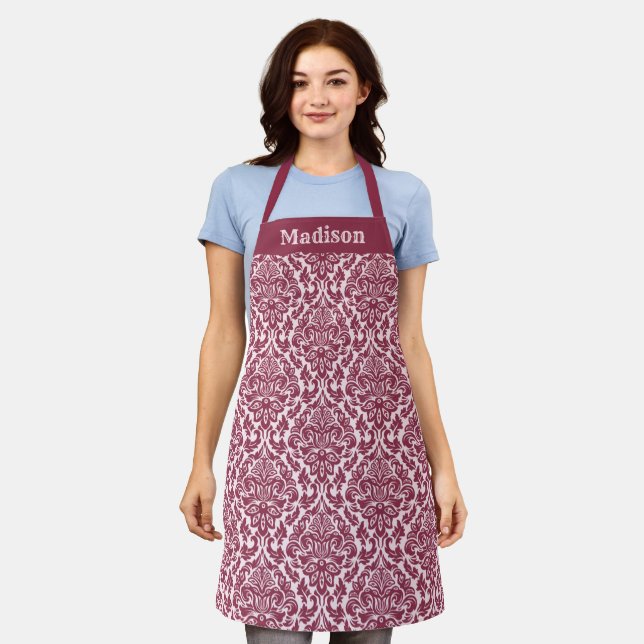 Individuelle Name Damask Muster Schürze (Getragen)