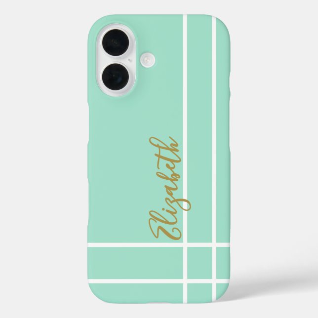 Individuelle Name-Damen mit schlichter Miniatur iPhone 16 Hülle (Rückseite)