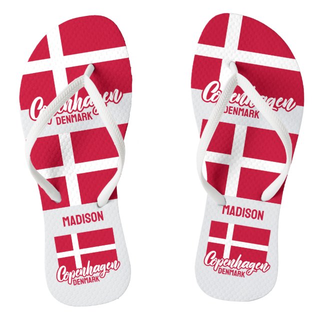 Individuelle Name Dänemark Flip Flops (Fußbett)