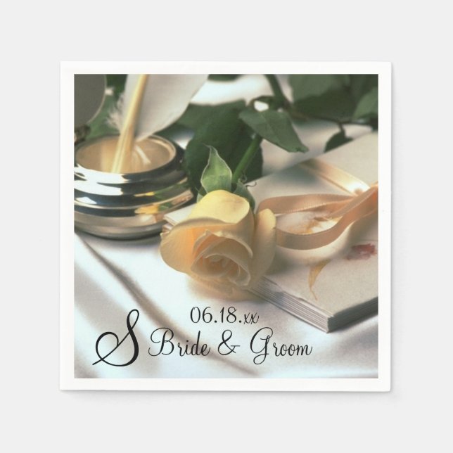 Individuelle Name Date Monogram Wedding Einladung  Serviette (Vorderseite)