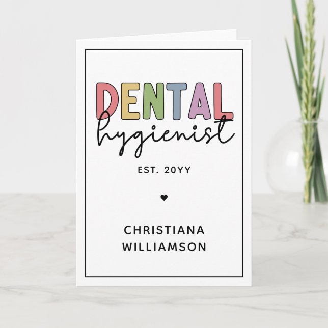 Individuelle Name Dental Hygienist RDH Geschenke Karte (Vorderseite)