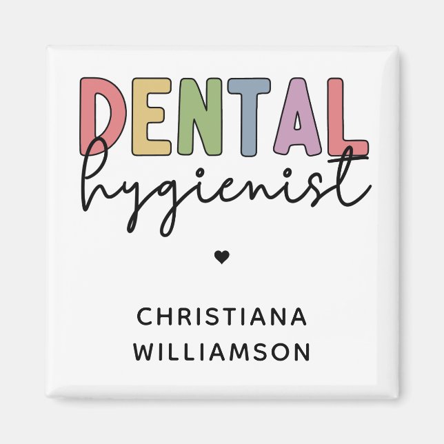 Individuelle Name Dental Hygienist RDH Geschenke Magnet (Vorne)
