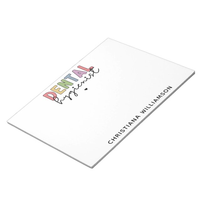 Individuelle Name Dental Hygienist RDH Geschenke Notizblock (angewinkelt)