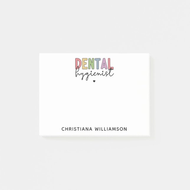 Individuelle Name Dental Hygienist RDH Geschenke Post-it Klebezettel (Vorderseite)