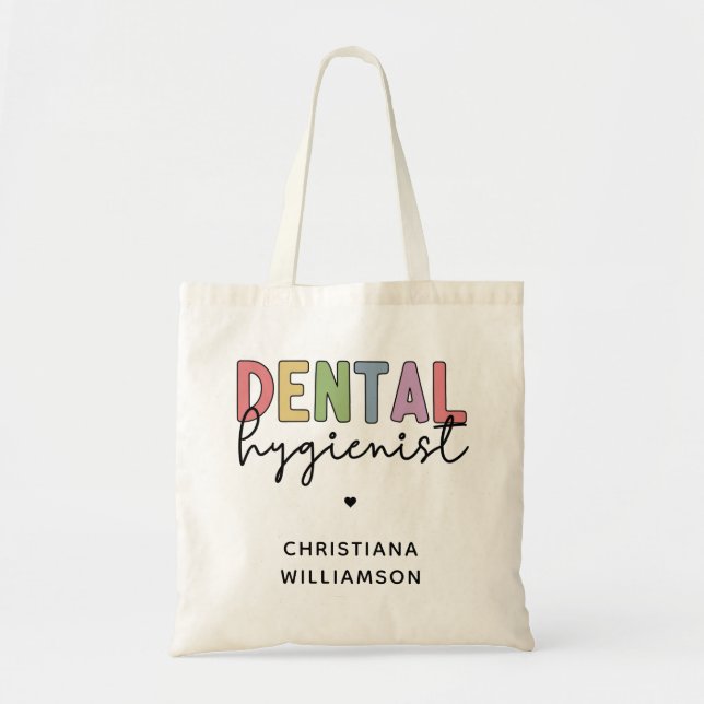 Individuelle Name Dental Hygienist RDH Geschenke Tragetasche (Vorne)