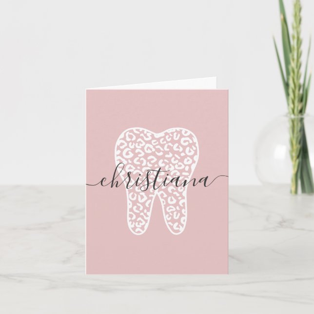 Individuelle Name Dental Leopard Druckkabine Karte (Vorderseite)