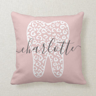 Individuelle Name Dental Leopard Druckzimmergesche Kissen