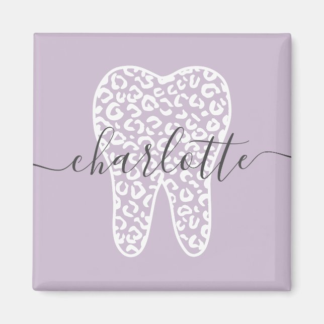 Individuelle Name Dental Leopard Druckzimmergesche Magnet (Vorne)