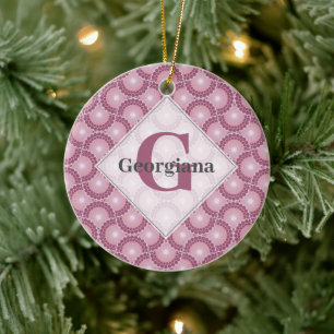 Individuelle Name der 20er Jahre Radiant Dusky Ros Keramik Ornament