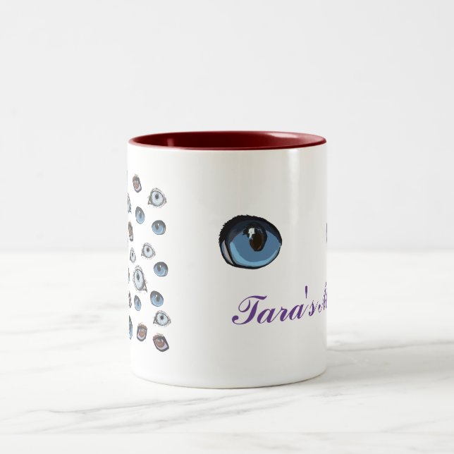 Individuelle Name der Augen Zweifarbige Tasse (Mittel)