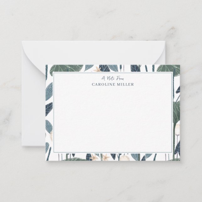 Individuelle Name der botanischen Illustration Mitteilungskarte (Vorderseite)