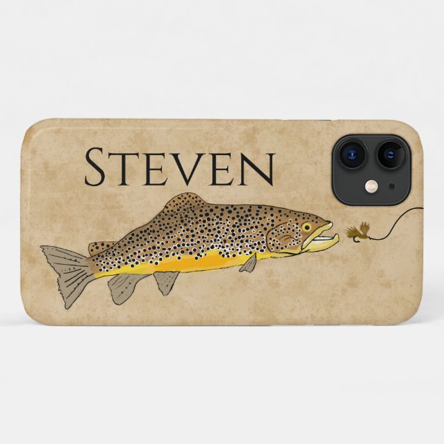 Individuelle Name der Braunen Forelle Case-Mate iPhone Hülle (Rückseite (Horizontal))
