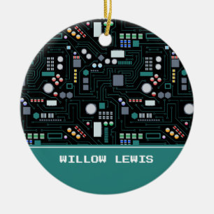 Individuelle Name der Computerplatine Keramik Ornament