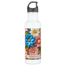 Individuelle Name der farbenfrohen Spring 3D Felt  Edelstahlflasche
