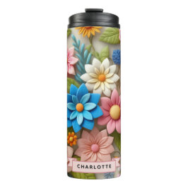 Individuelle Name der farbenfrohen Spring 3D Felt  Thermosbecher