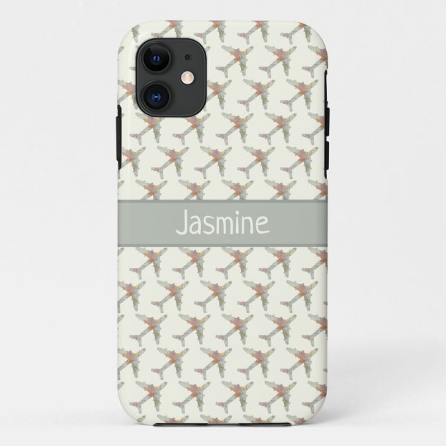 individuelle Name der Flugzeugweltkarte Case-Mate iPhone Hülle (Rückseite)