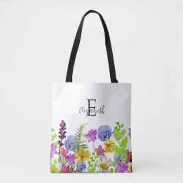 Individuelle Name der hübschen Wildblumen und Mono Tasche
