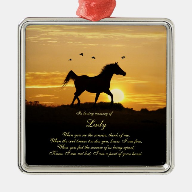 Individuelle Name der PferdeMemorial Ornament Aus Metall (Vorne)