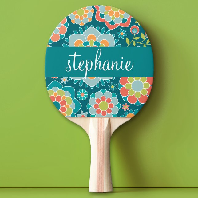 Individuelle Name der Sommerblumenmuster Tischtennis Schläger (Custom Ping Pong Paddle)