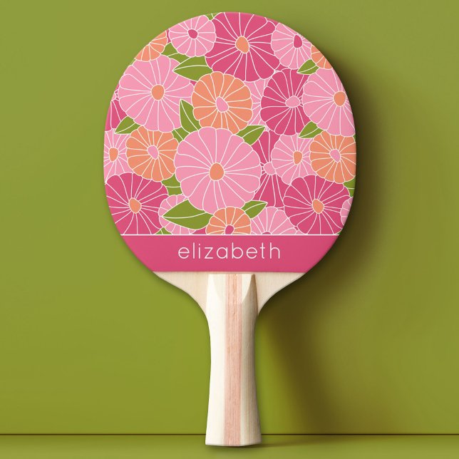 Individuelle Name der Sommerblumenmuster Tischtennis Schläger (Custom Ping Pong Paddle)