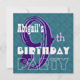 Individuelle Name des Kindes zum 9. Geburtstag Lil Einladung