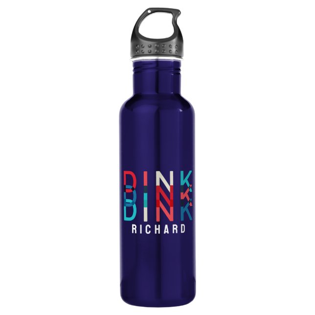 Individuelle Name Dink Personalisiert Pickleball G Edelstahlflasche (Vorderseite)