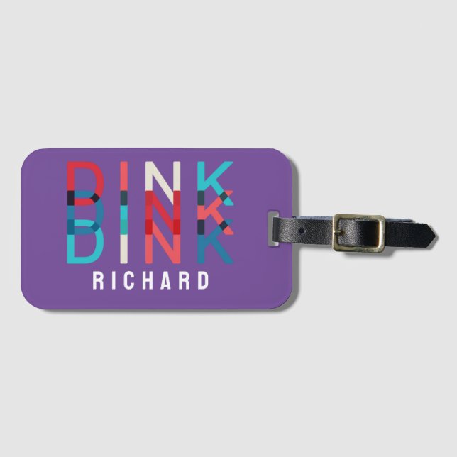 Individuelle Name Dink Personalisiert Pickleball G Gepäckanhänger (Vorderseite (Horizontal))